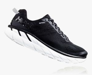 Hoka One One Men's Clifton 6 Road Running Shoes Black/White Best Price [DOZNK-8495]